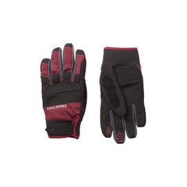SEALSKINZ Unisex Waterproof All Weather MTB Glove - Black/Red, Medium