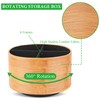 Czzmy Round Leather Art Supply Organizer,Remote Control Holder,360 Degree Spinning,Multi-Functional