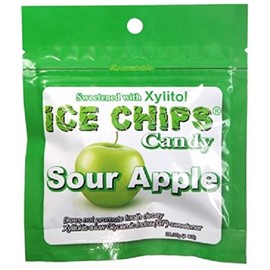 New! Ice Chips Candy in Re-sealable Pouches (Sour Apple, 6-Pack)