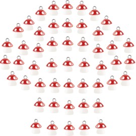 50 Pieces Mushroom Charm Pendant Mushroom Resin Charm Mushroom Jewelry Finding Charm DIY Pendant Making Resin Charm for Bracelet Necklace Earrings Keychain Craft