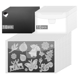 KKJCXY 20 Pcs Magnetic Sheets for Dies Storage Stamp and Die Storage Pockets Die Cut Storage for Card Making,10 Pcs Magnetic Sheets+10 Pcs Bags