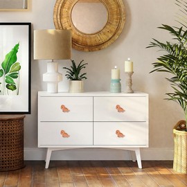 RiLiKar 2 Pack Wooden Cabinet Knobs Cute Wood Dinosaur Drawer Dresser Knobs Wardrobe Cupboard Door Knobs Pulls Handles for Home Furniture with 3 Kinds of Screws (Triceratops)