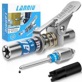 LANNIU Grease Gun Coupler Kit, Upgraded 0.53" Grease Gun Tips, 12000 PSI Strong Locking Leakproof Greases Gun Couplers with Needle Dispenser for Grease Gun, Compatible with All 1/8" NPT Fittings