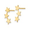 14K Yellow Gold Polished Three Star Post Earrings