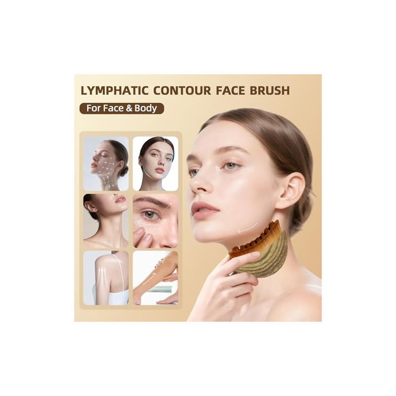 Lymphatic Drainage Brush 2PCS, Lymphatic Face Brush, Delicate and Skin-Friendly,