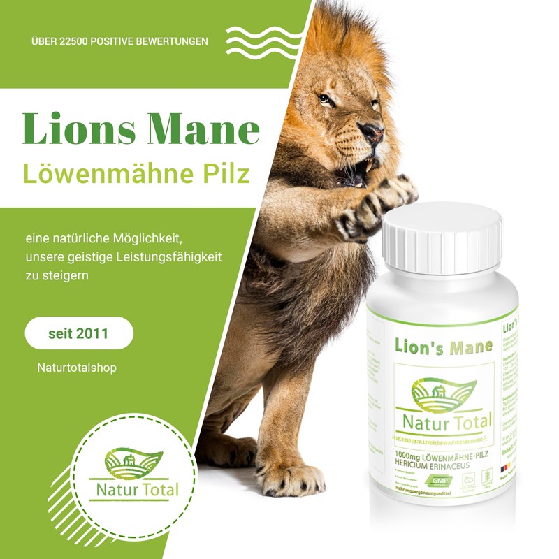 Natur Total Lions Mane Capsules 120 Lion's Mane Mushroom Complex