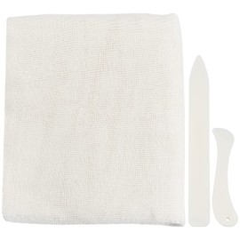 PandaHall Bookbinding Linen Kits Manual Binding Tool Set with 126.15.8 x 2.(1) cm Cotton Fabric White Book Fabric (3) Pieces Bone Folder Paper Butterfly for DIY Bookbinding Crafts Sewing Accessories