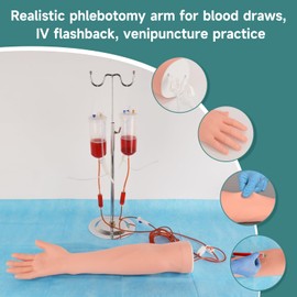 Skillssist Phlebotomy Practice Kit, IV Practice Arm with Veins, Blood Draw & Venipuncture Training for IV Insertion Practice, IV Injection Practice Kit for Medical Education and Demonstration Only