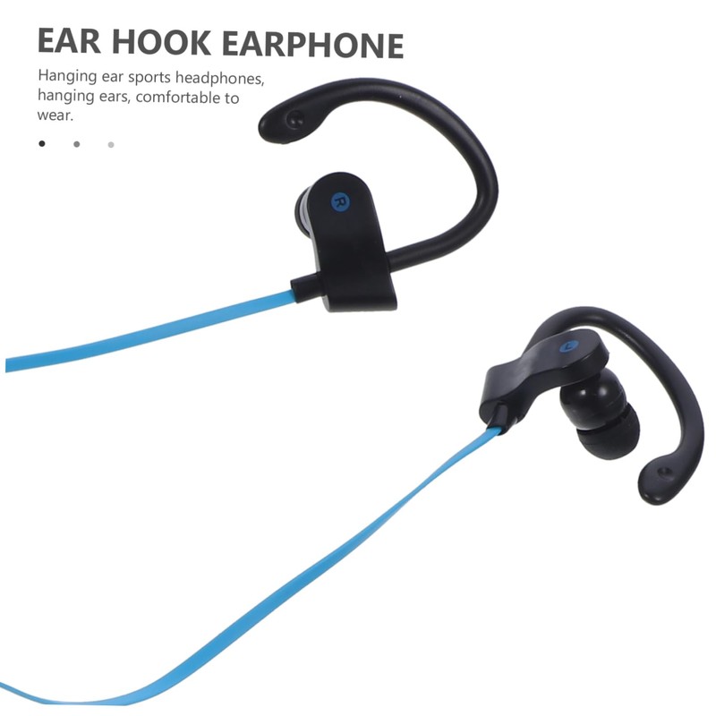 LALAFINA Ear Hook Earphone with Microphone Stereo Headset Black and