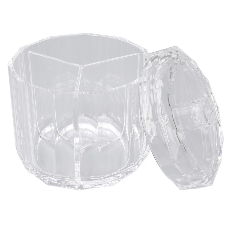 Cotton Swab Holder with Lid Clear Dust Proof Waterproof 3