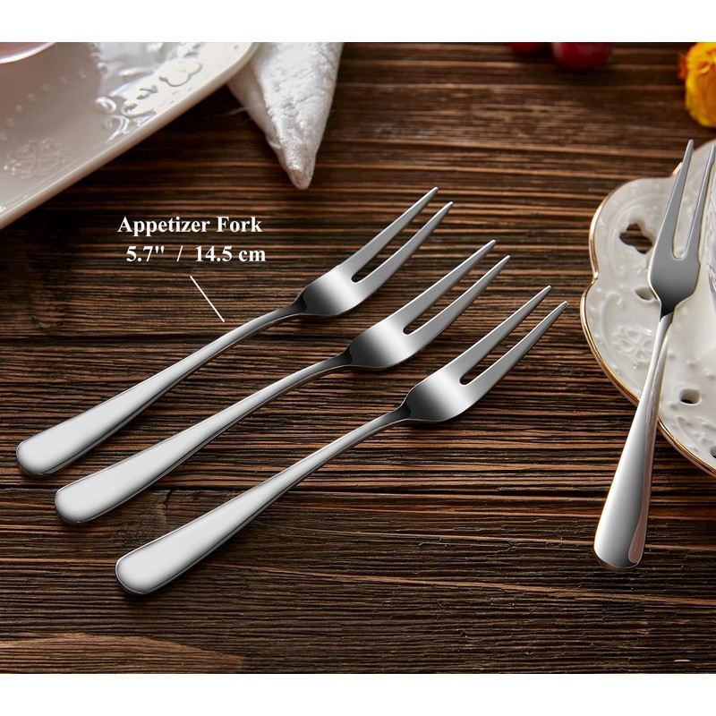 KEAWELL Premium 6-Piece 5.7" Louise Fruit Forks, 18/10 Stainless Steel,