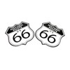 naissant Set of 2 Route 66 Emblem Decal Sticker Aluminum