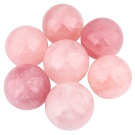 mookaitedecor Natural Rose Quartz Crystal Ball with Wooden Stand, Healing Crystal Stone Balls for Fengshui, Meditation, Reiki, Chakra Balancing, Healing, Home & Office Decoration, 50-55 mm