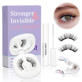 LZM Upgrade Magnetic Eyelashes with Applicator Reusable Soft Magnetic Eyelashes No Glue Needed Natural Look Lashes Wear and Remove