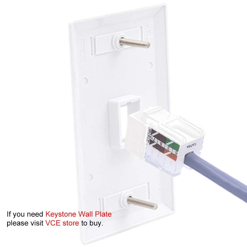 VCE 25 Unidades Keystone RJ45 Cat6A Inserto de 90 Grados,
