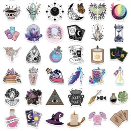 Generic Generic 100 Stück Vintage-Aufkleber-Set, wasserfeste Hexen-Aufkleber für Koffer, Laptop, Fahrrad, Scrapbook, Motorrad, Skateboard, coole Apotheke-Aufkleber für Jugendliche und Erwachsene, Stic