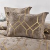 Sunshine Nicole Metallic Print Comforter Set, Distressed Velvet Face with