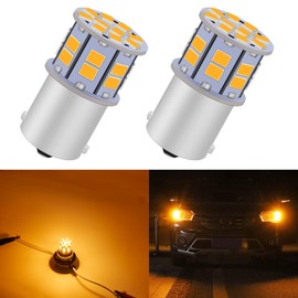 LEDYOTRY 1156 LED Bulb Amber 12V-24V Super Bright 7506 1141 BA15S P21W 1003 LED Bulb for Turn Signal Blinker Lights, Tail Brake Lights, DRL Marker Blinker Parking Lights, Pack of 2