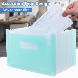 Kisangel Receipt Storage Document Stand A5 File Folder A5 File Box Slim File Folder Case Paper File Holder Desktop Accordion Folder