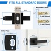 Plustool 6 Pack Matte Black Door Handles, Keyless Interior Door