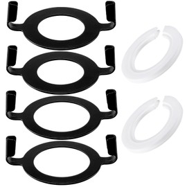 HINZIC 4Pcs E27 E14 Socket Lamp Harp Saddle Base Lampshade Holder 1.7''/1.4"ID (43/37mm) Light Base 2Pcs 1.1" ID Non-Slip UNO Collar Ring Adapter for Threaded Base Black