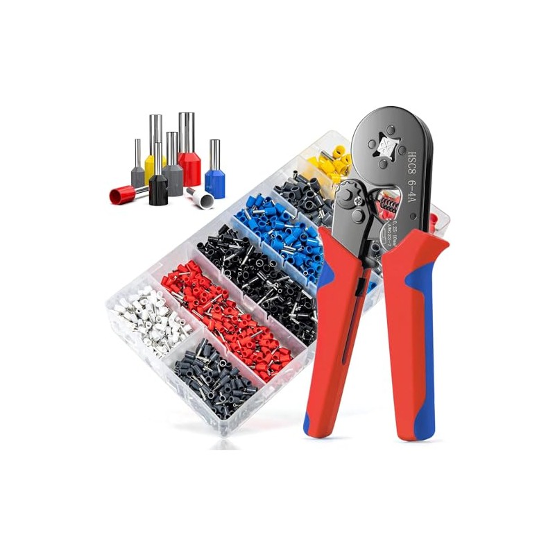 Sendowtek Kit de Terminales para Cable, Alicates Alambre Engarzado, 1200pcs