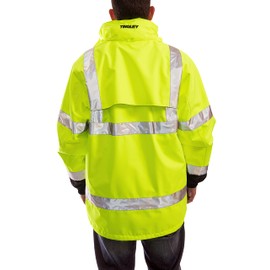 Tingley Icon 3.1 J24172 High Visibility Jacket With Phase 1 Black Fleece Liner, Attached Hood, 2X, Fluorescent Yellow-Green/Black