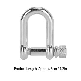 10pcs Stainless Steel Mini D Shaped Bow Shackle Zinc Alloy D Ring Shackles Anchor Shackle for Paracord Jewelry, Marine Tackle