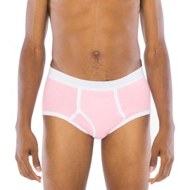 American Apparel Men's Baby Rib Brief, Pink, Medium