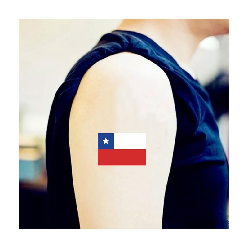 Womaha 30 Sheets Chile Flag Temporary Tattoos Fans Face Tattoo
