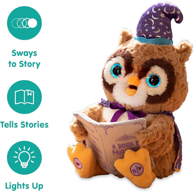 Cuddle Barn | Octavius The Storytelling Owl 12" Animated Stuffed
