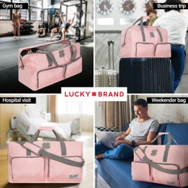 Lucky Travel Duffel Bags 85L, Gym Bag, Travel Bag & Large Duffle Bag for Men, Foldable Overnight Weekender Bags for Women & Men with Adjustable Shoulder Strap, Bridal Rose