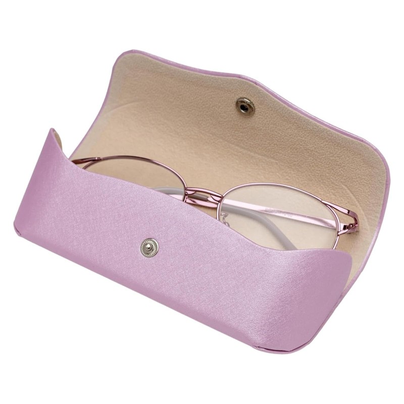 Tacy CY-6338B-16 Glasses Case, Stylish, Women's, Cute, Semi-Hard Case, Button