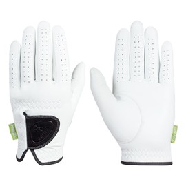HIRZL Men's Golf Gloves - Soffft Pure, Tour Performance, Cabretta Leather, Extra Thin, Velvet & Silk Feel, Soft & Supple, Sweat Resistance, Water Absorption, White, Left Hand, Medium Large