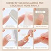 GlamRays 24 Pieces French Tip Stick-on Nails Square Short Fake