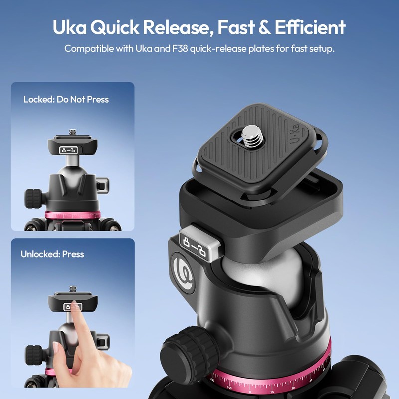 ULANZI TZ01 Carbon Fiber Tripod 64.2inch, 2-in-1 Detachable Center Column