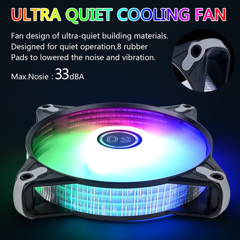 DS LED Case Fans 120mm 6 Pack Case Cooling LED