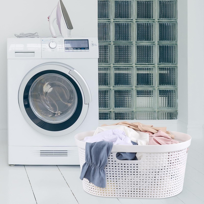 Ponpong 42 L Plastic Laundry Hamper, Plastic Laundry Basket with