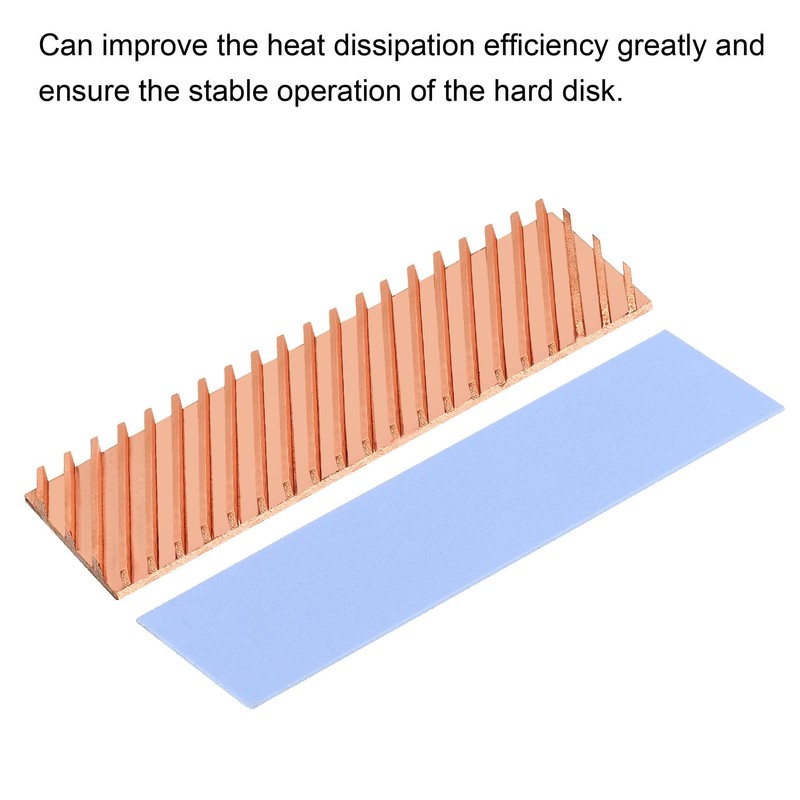 sourcing map Copper Heat Sink with Thermal Pad Rubber Ring
