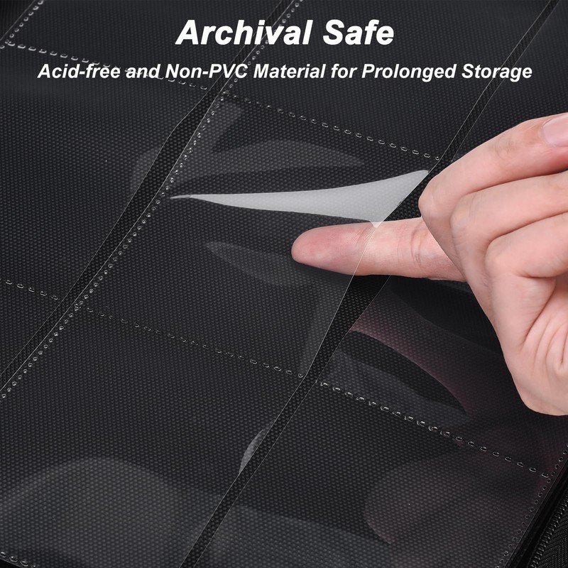 HerriaT Trading Card Binder, 9 Pocket PU Cover Card Collection