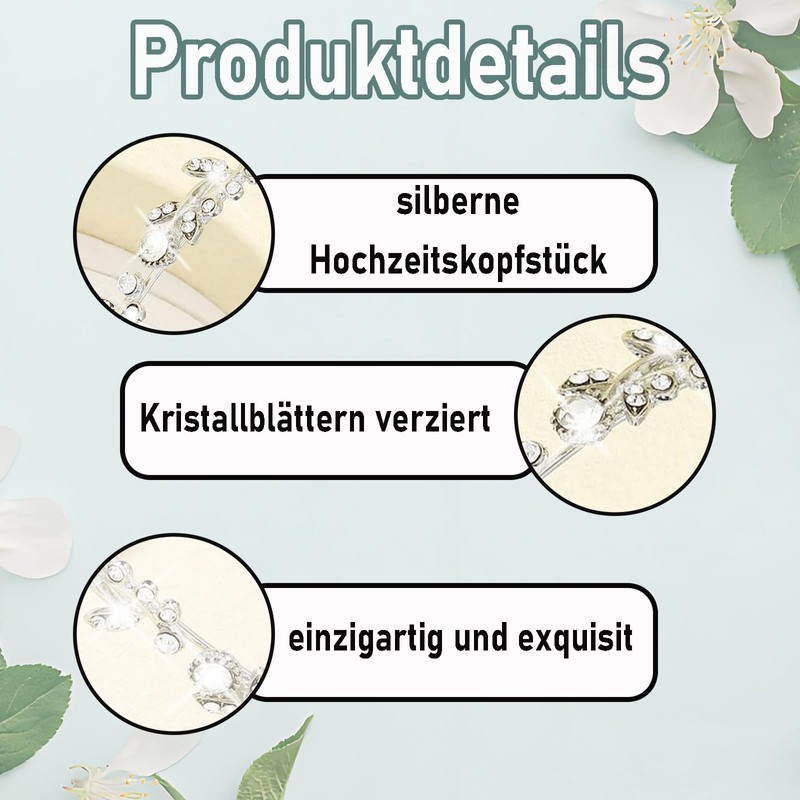 1 Piece Rhinestone Wedding Headband Silver Crystal Headband Hair Band