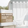 River Dream No Hook Slub Textured Shower Curtain with Snap-in