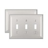 ZILLSEA 2-Pack Triple Light Switch Cover Plate, Metal 3 Toggle