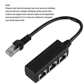 Ejoyous Cable de extensión Ethernet, RJ45 Cable extensor de red divisor de transferencia de 1 macho a 3 conectores hembra