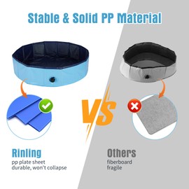 Ringling Dog Pool, Foldable Dog Swimming Pool Collapsible Dog Bathtub Portable Pet Bathing Tub for Pets Dogs Cats 31.5”x8”(S)