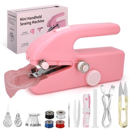 Portable Sewing Machine – Mini Handheld Electric Sewing Machine for Beginners, Easy to Use, Fast Stitch for Fabrics, Clothes & DIY, Compact Design for Home & Travel – Pink