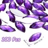 MECCANIXITY 100 Pcs Acrylic Horse Eye Gems, Dark Purple Rhinestones
