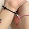 Romantic 2pcs/Pair Magnet Couple Bracelet Adjustable Matching Braclet Rope Black