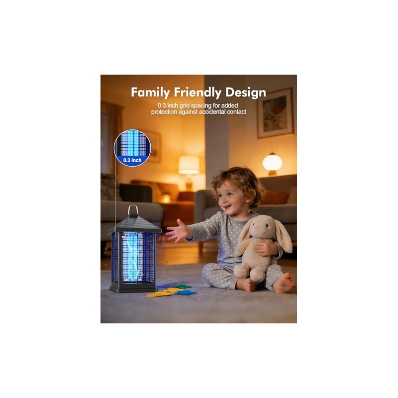 Bug Zapper Indoor & Outdoor with Auto Smart Light Sensor,