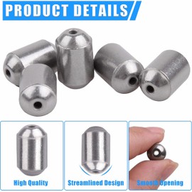 Egg Sinkers Fishing Weights, 20pcs Iron Slip Sinkers Oval Catfish Weights for Bass Casting/Saltwater/Freshwater Fishing